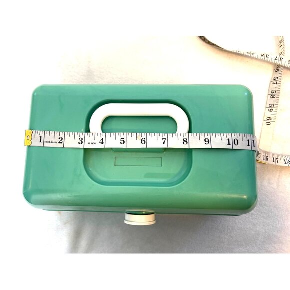 Retro Caboodles Makeup Organizer Carrying Case Sea Green Mirror Tween Teen - Picture 6 of 7